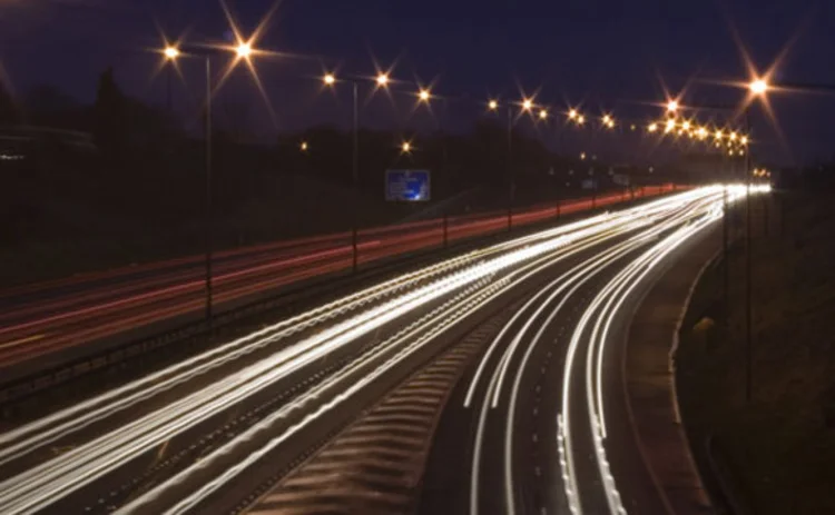Lights of cars on a motorway